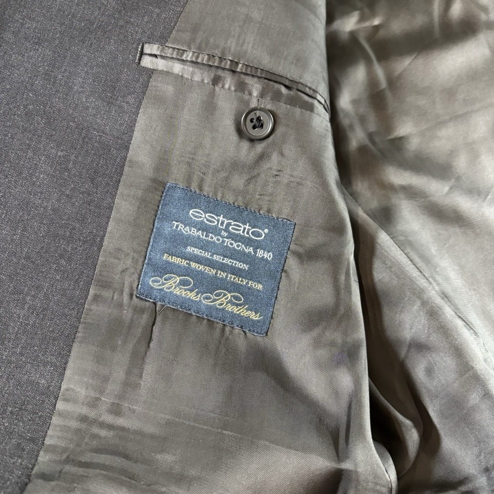 Brooks Brothers 1818 Regent Fit 42R Charcoal Gray 100% Wool Blazer Made in Italy - Picture 6 of 8